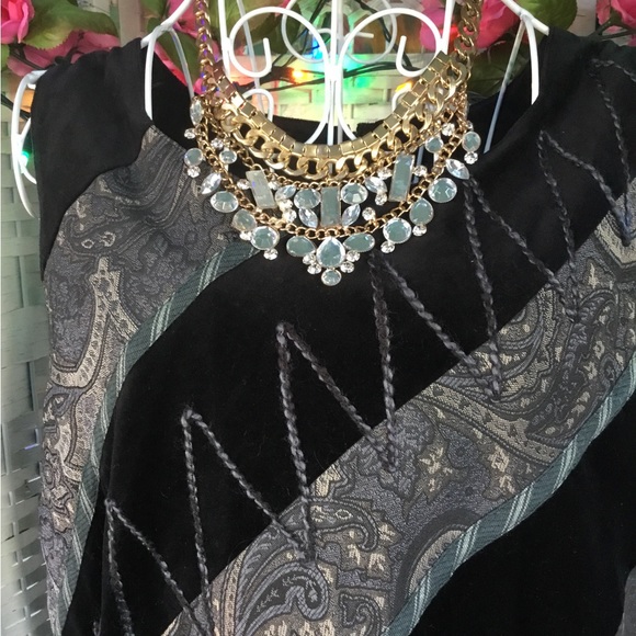 VTG KOOS of Course! Black Velvet / Supersuede Dress 1X  Vintage   New - Picture 4 of 12